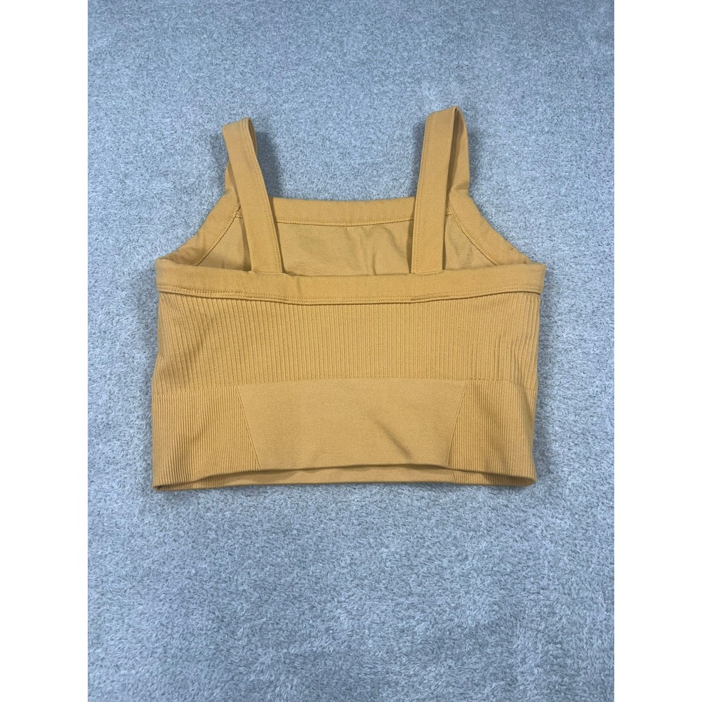 YPB Your Personal Best Womens Mustard Yellow Ribbed Seamless Crop Tank Top Small - Picture 2 of 7